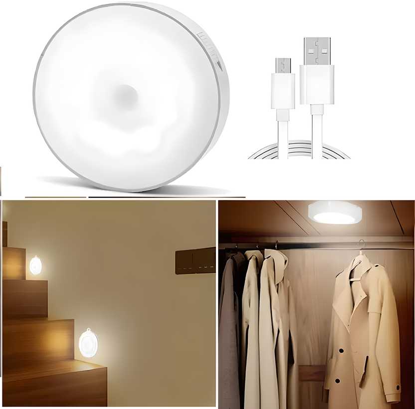 Wireless USB Motion Sensor Lights - Rechargeable Smart Lights (Pack of 4)