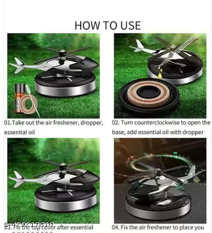 Car Air Freshener | Solar Helicopter Perfume for Dashboard
